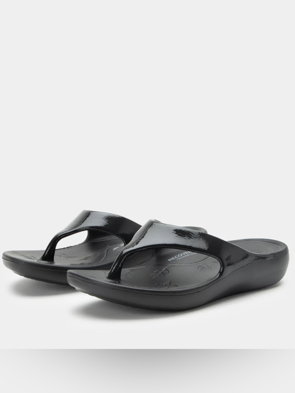 Algeria Ode Black Gloss Sandal Flip Flop size 35